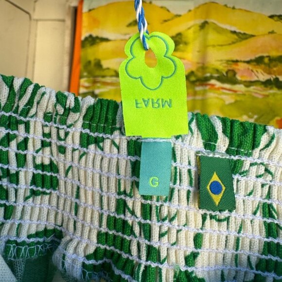 FARM Rio Green and White Pleated Maxi Dress - Picture 8 of 10